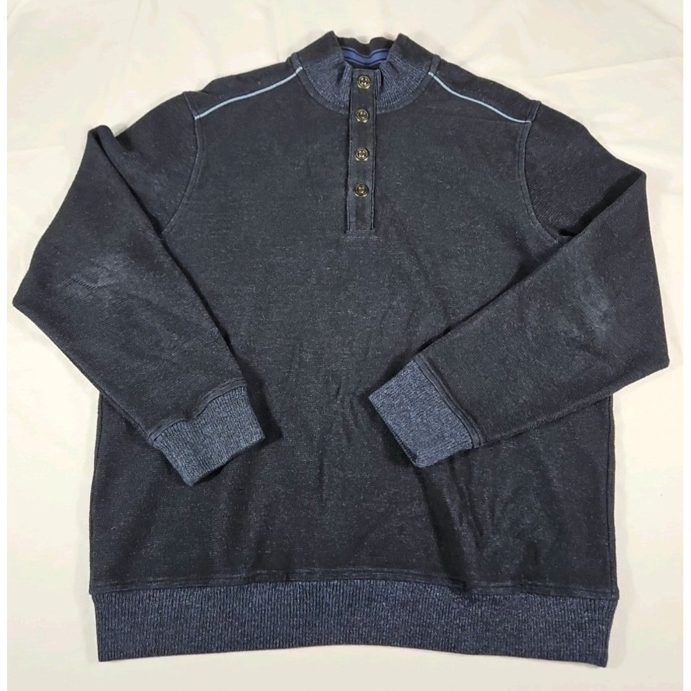 Tommy Bahama Men's Snap‎ Neck Pullover Sweater Medium Blue